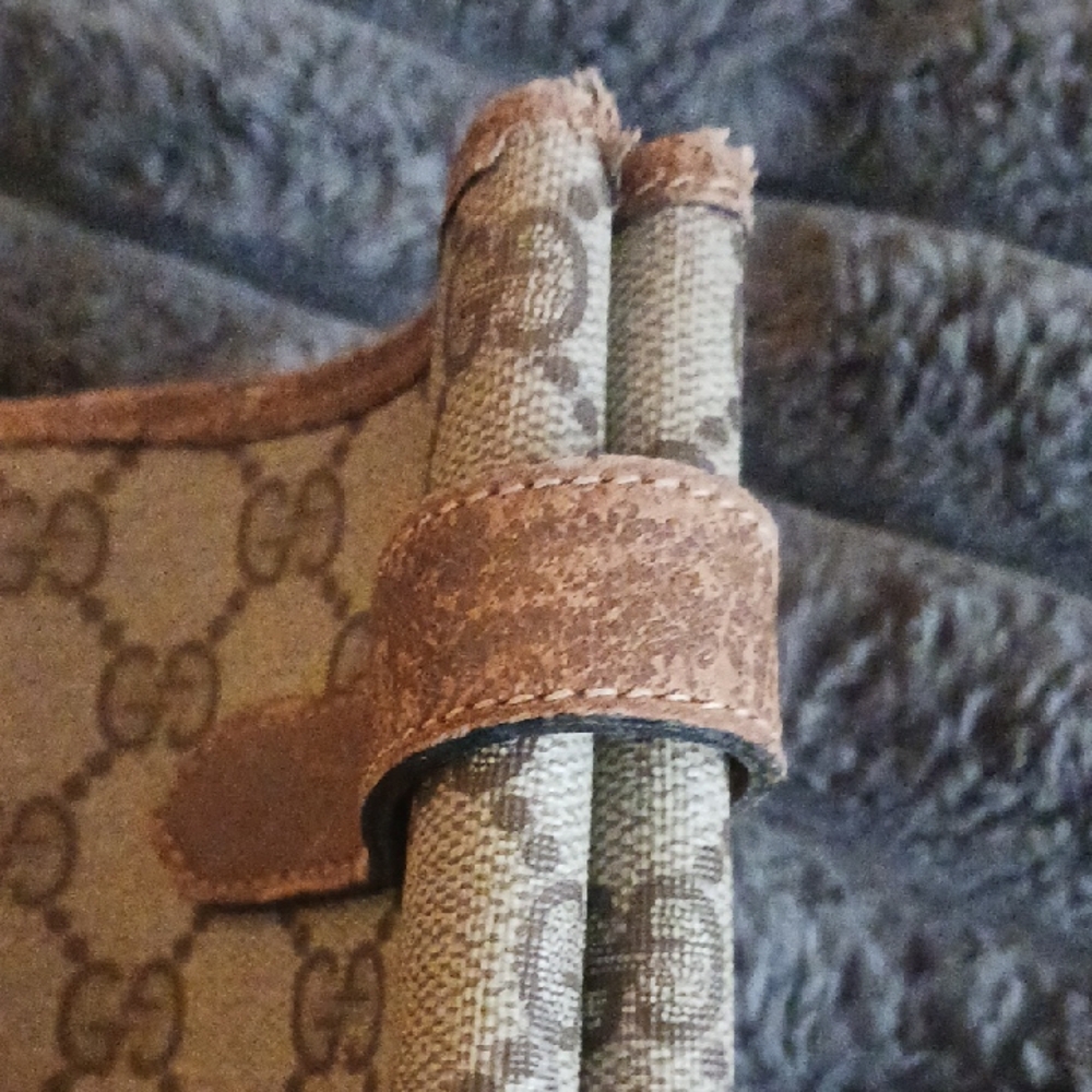 Gucci Supreme Coated Canvas Vintage Large Beige & Brown Laptop Tote Bag REHAB - Picture 8 of 11